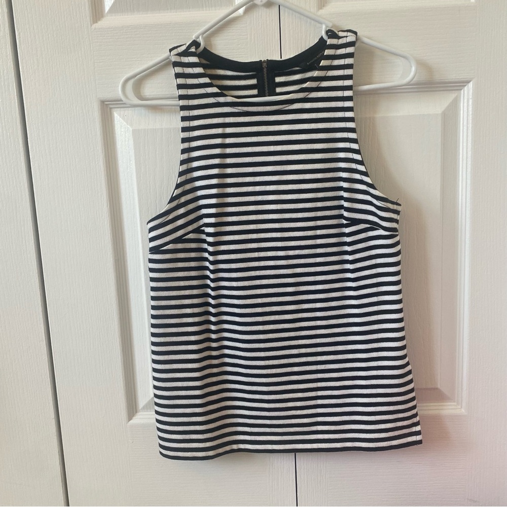 Banana Republic Striped High Neck Tank